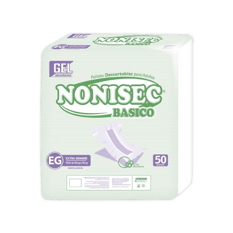 Pañales descartables nonisec básicos extra grande x 50u