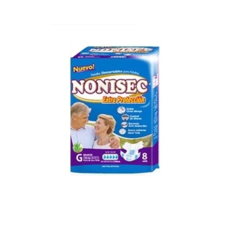 Pañales Descartables Nonisec extra protección Anatómico grande  x 8u