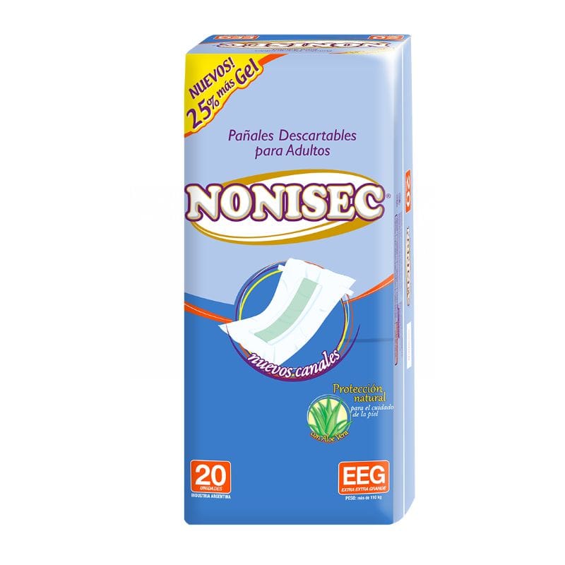 Pañales descartables nonisec rectos extra extra grande x 20u
