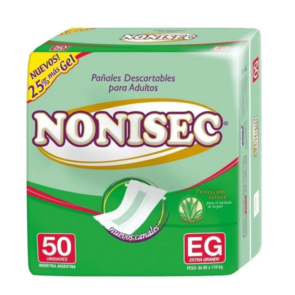 Pañales descartables nonisec rectos extra grande x 50u