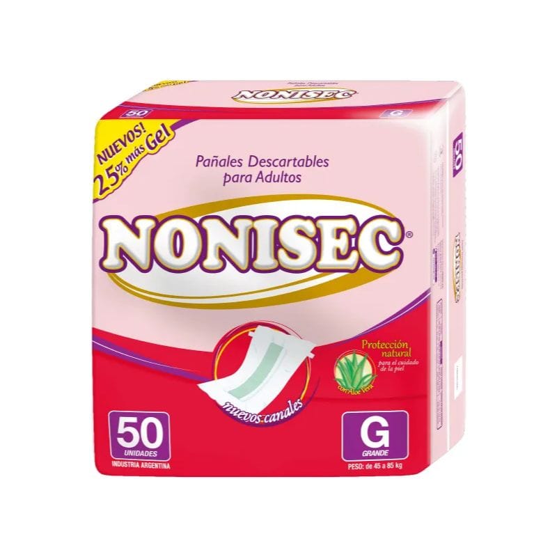 Pañales descartables nonisec rectos grande x 50u