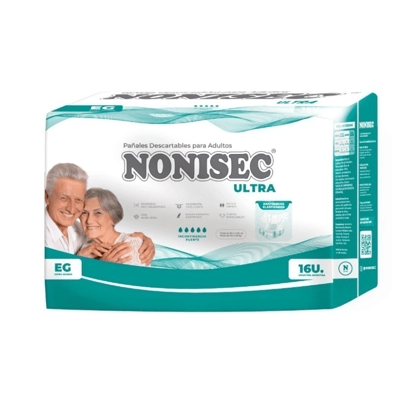 Pañales Descartables Nonisec Ultra Anatómico Talle extra grande x 16u