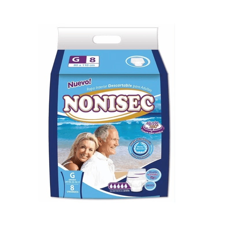 Pañales descartables nonisec ropa interior grande x 8u